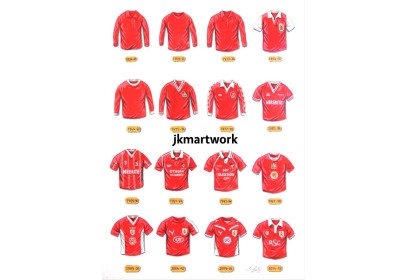 Bristol City FC Retro Shirts Wall Art Print